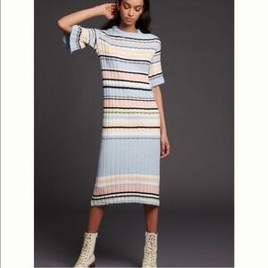 Maeve Knit Ribbed MIDI Dress